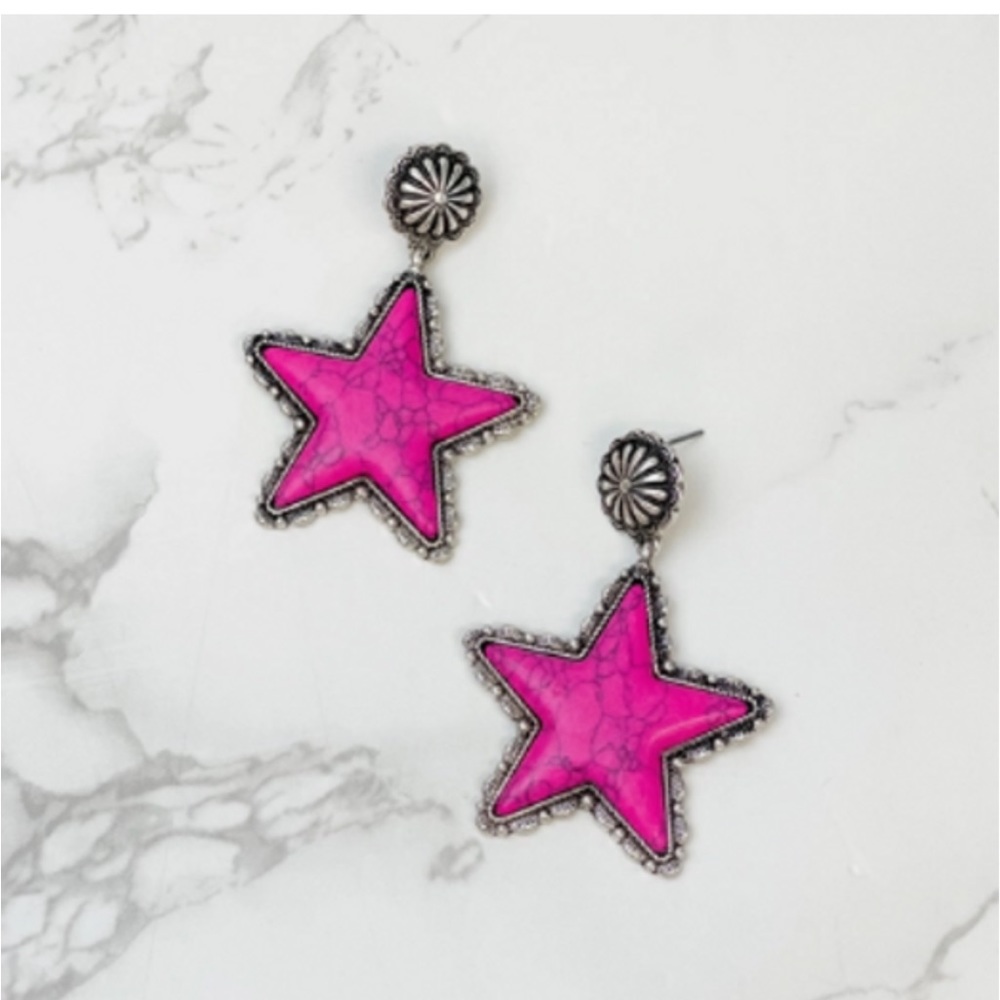 Semi precious star earrings NWT